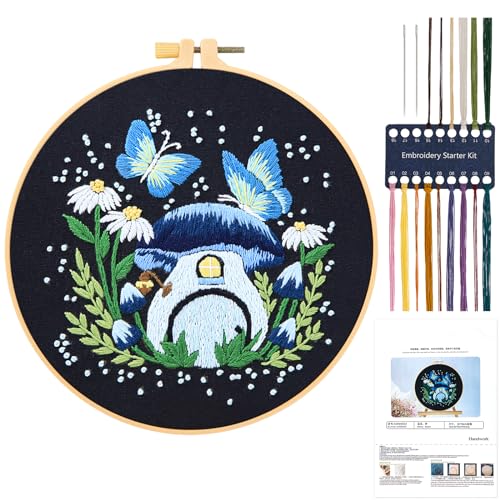 JSRQT Pilzhaus Stickerei Kreuzstich Set,Handgemachtes Kreuzstich Stickerei Kit,Anfänger Stick Starter Kit für Erwachsene JSRQT Pilzhaus Stickerei Kreuzstich Set,Handgemachtes Kreuzstich Stickerei Kit,Anfänger Stick Starter Kit für Erwachsene von JSRQT