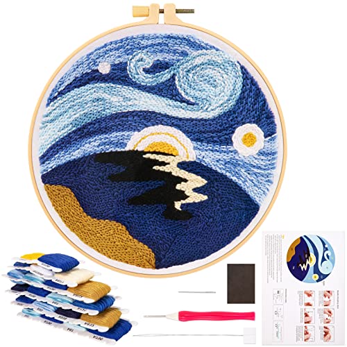 JSRQT Punch Needle Anfänger Stickerei Set mit Stickrahmen zum Sticken Stanznadel-Stickerei-Starter-Kit für Kinder Erwachsene Stickerei mit Stanzer Embroidery Starter Kits JSRQT Punch Needle Anfänger Stickerei Set mit Stickrahmen zum Sticken Stanznadel-Stickerei-Starter-Kit für Kinder Erwachsene Stickerei mit Stanzer Embroidery Starter Kits von JSRQT