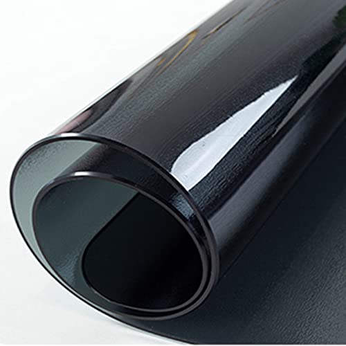 JSSSM Transparente PVC-Tischdecke, 1,5mm Schwarzer Durchsichtiger/durchsichtiger Tischschutz wasserdichte Ölfeste Tischabdeckungsmatte (Color : Black matte1.5mm, Size : 90x90cm) von JSSSM