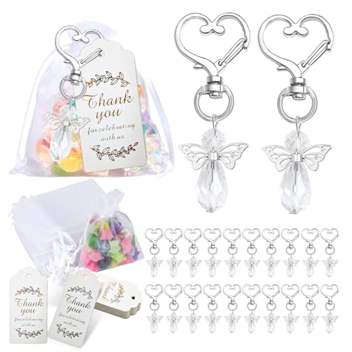 JSTHHTT 90 Stück Schutzengel Anhänger, Gastgeschenke Taufe Hochzeit mit Organza Tasche und Dankeskarten Anhänger, für Kommunion Gastgeschenke Konfirmation Taufe Geschenk Abschied JSTHHTT 90 Stück Schutzengel Anhänger, Gastgeschenke Taufe Hochzeit mit Organza Tasche und Dankeskarten Anhänger, für Kommunion Gastgeschenke Konfirmation Taufe Geschenk Abschied von JSTHHTT