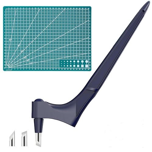 Craft Schneidwerkzeuge Kit, A4 schneidematte mit 360 Grad Edelstahl Bastelmesser (15°/30°/45°) Handwerkszeug Set für DIY Handwerk Scrapbooking Modellbau von JSUOEO