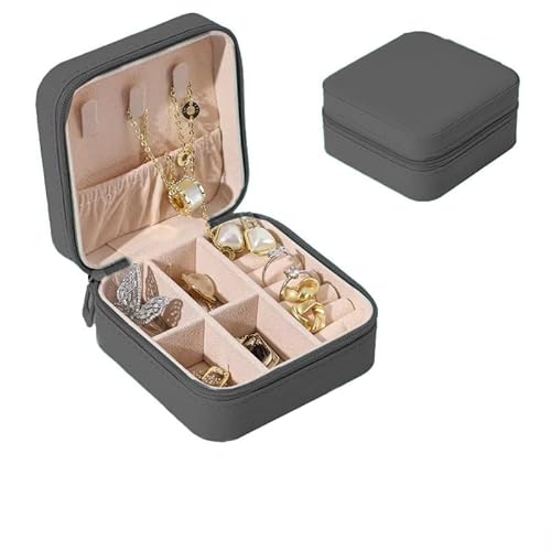 JTC LTD Kleine Reise-Schmuckschatulle für Damen, Leder-Organizer mit Reißverschluss, leicht, kompakt, Reiseetui für Damen, Ringohrringe, Armbänder, Aufbewahrungsbox JTC LTD Kleine Reise-Schmuckschatulle für Damen, Leder-Organizer mit Reißverschluss, leicht, kompakt, Reiseetui für Damen, Ringohrringe, Armbänder, Aufbewahrungsbox von JTC LTD
