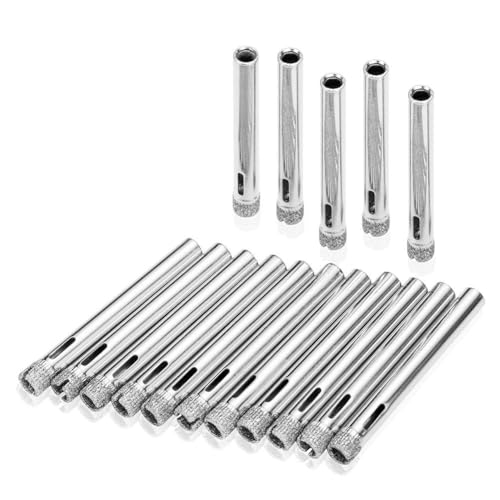 Fliesenbohrer Glasbohrer Diamantbohrer 15 Stück 6mm Hohlbohrer mit Diamant-Beschichtung Kohlenstoffstahl, Lochsäge für Keramik, Granit, Glas, Porzellan, Fliesen Fliesenbohrer Glasbohrer Diamantbohrer 15 Stück 6mm Hohlbohrer mit Diamant-Beschichtung Kohlenstoffstahl, Lochsäge für Keramik, Granit, Glas, Porzellan, Fliesen von JTENG