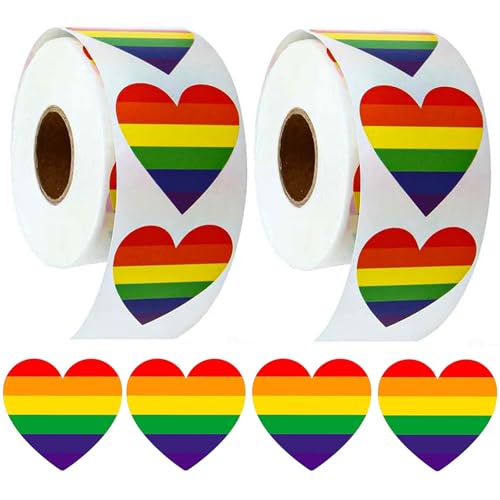 1000 Stück Regenbogen Herz Aufkleber Pride Sticker Rolle 25mm LGBT Aufkleber Selbstklebend f Herzform Sticker ür Pride Parade, Geschenkverpackung, Hochzeit, Scrapbooking & DIY Dekoration 1000 Stück Regenbogen Herz Aufkleber Pride Sticker Rolle 25mm LGBT Aufkleber Selbstklebend f Herzform Sticker ür Pride Parade, Geschenkverpackung, Hochzeit, Scrapbooking & DIY Dekoration von JTHTJOK
