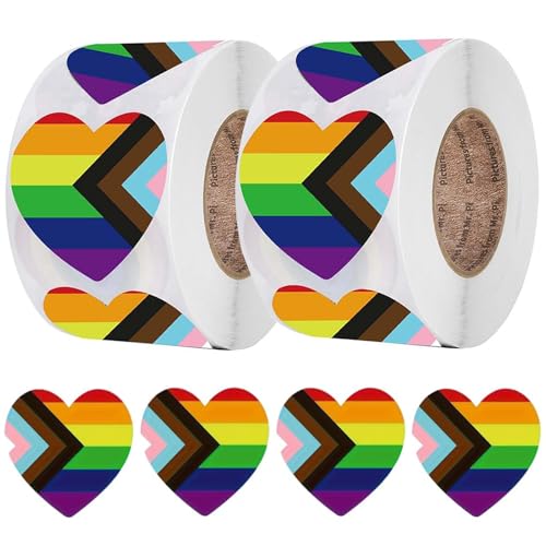 1000 Stück Regenbogen Herz Aufkleber Rolle LGBT Pride Sticker Selbstklebend 25mm Herzform Etiketten für Pride Party, Scrapbooking, Geschenke, Umschläge & Deko 1000 Stück Regenbogen Herz Aufkleber Rolle LGBT Pride Sticker Selbstklebend 25mm Herzform Etiketten für Pride Party, Scrapbooking, Geschenke, Umschläge & Deko von JTHTJOK