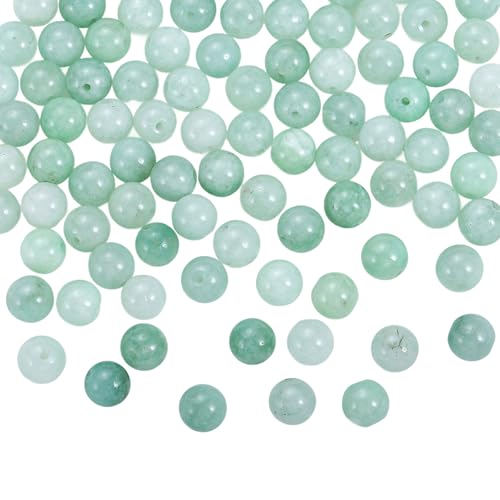 Perlen für Armbänder 100 Stück 8mm Regenbogen Achat Perlen Runde Natursteinperlen mit Loch Bunte Edelsteine zum Auffädeln für DIY Schmuck, Armbänder & Halsketten Basteln (Grün) von JTHTJOK