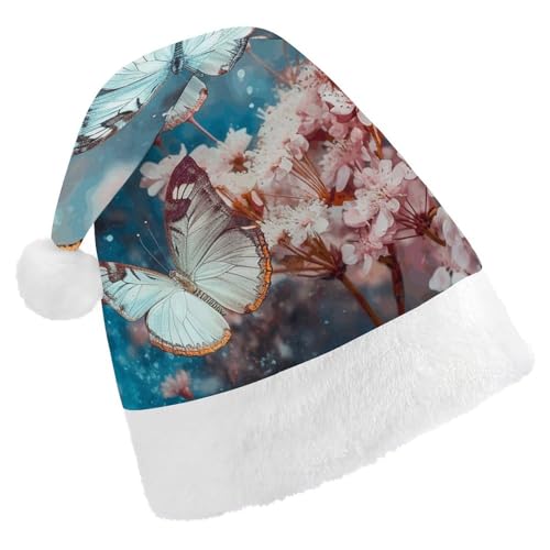 JTKBNVM A Group of Butterflies Weihnachtsmütze für Damen Herren Nikolausmütze für Erwachsene Rote Mütze Kurzer Plüsch mit weißen Bündchen JTKBNVM A Group of Butterflies Weihnachtsmütze für Damen Herren Nikolausmütze für Erwachsene Rote Mütze Kurzer Plüsch mit weißen Bündchen von JTKBNVM