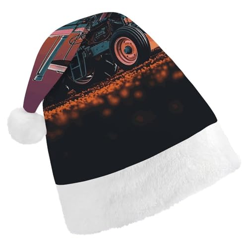 JTKBNVM Ästhetische Traktor Weihnachtsmütze für Damen Herren Nikolausmütze für Erwachsene Rote Mütze Kurzer Plüsch mit weißen Bündchen JTKBNVM Ästhetische Traktor Weihnachtsmütze für Damen Herren Nikolausmütze für Erwachsene Rote Mütze Kurzer Plüsch mit weißen Bündchen von JTKBNVM