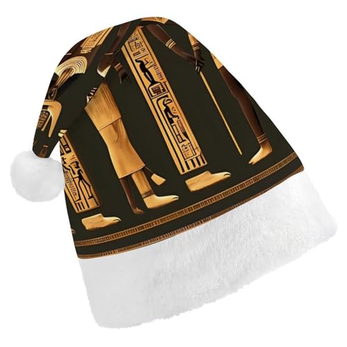 JTKBNVM Alte ägyptische Hieroglyphe Weihnachtsmütze für Damen Herren Nikolausmütze für Erwachsene Rote Mütze Kurzer Plüsch mit weißen Bündchen JTKBNVM Alte ägyptische Hieroglyphe Weihnachtsmütze für Damen Herren Nikolausmütze für Erwachsene Rote Mütze Kurzer Plüsch mit weißen Bündchen von JTKBNVM