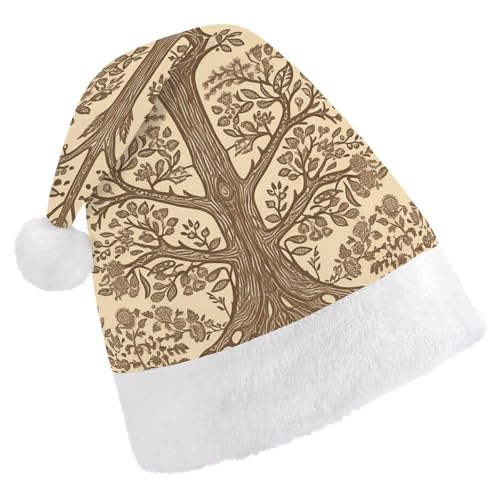 JTKBNVM Beige Stil Baum Weihnachtsmütze für Damen Herren Nikolausmütze für Erwachsene Rote Mütze Kurzer Plüsch mit weißen Bündchen JTKBNVM Beige Stil Baum Weihnachtsmütze für Damen Herren Nikolausmütze für Erwachsene Rote Mütze Kurzer Plüsch mit weißen Bündchen von JTKBNVM
