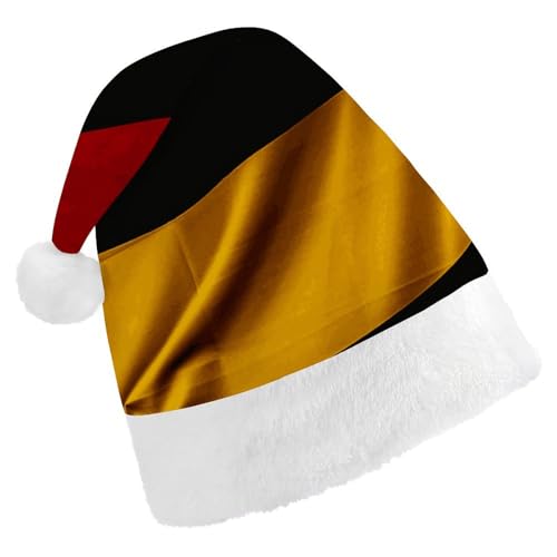 JTKBNVM Deutschland Flagge Weihnachtsmütze für Damen Herren Nikolausmütze für Erwachsene Rote Mütze Kurzer Plüsch mit weißen Bündchen JTKBNVM Deutschland Flagge Weihnachtsmütze für Damen Herren Nikolausmütze für Erwachsene Rote Mütze Kurzer Plüsch mit weißen Bündchen von JTKBNVM