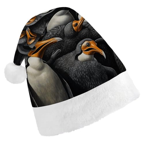 JTKBNVM Eine Gruppe von Pinguinen Weihnachtsmütze für Damen Herren Nikolausmütze für Erwachsene Rote Mütze Kurzer Plüsch mit weißen Bündchen JTKBNVM Eine Gruppe von Pinguinen Weihnachtsmütze für Damen Herren Nikolausmütze für Erwachsene Rote Mütze Kurzer Plüsch mit weißen Bündchen von JTKBNVM