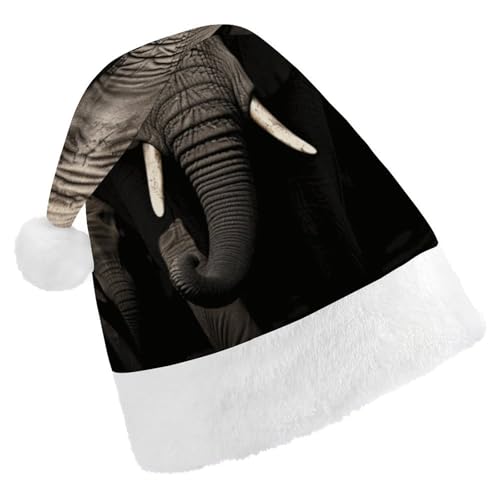 JTKBNVM Elefant Schwarze Weihnachtsmütze für Damen Herren Nikolausmütze für Erwachsene Rote Mütze Kurzer Plüsch mit weißen Bündchen JTKBNVM Elefant Schwarze Weihnachtsmütze für Damen Herren Nikolausmütze für Erwachsene Rote Mütze Kurzer Plüsch mit weißen Bündchen von JTKBNVM
