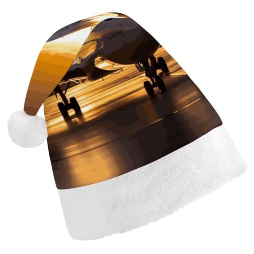 JTKBNVM Flugzeug im Abendlicht Weihnachtsmütze für Damen Herren Nikolausmütze für Erwachsene Rote Mütze Kurzer Plüsch mit weißen Bündchen JTKBNVM Flugzeug im Abendlicht Weihnachtsmütze für Damen Herren Nikolausmütze für Erwachsene Rote Mütze Kurzer Plüsch mit weißen Bündchen von JTKBNVM
