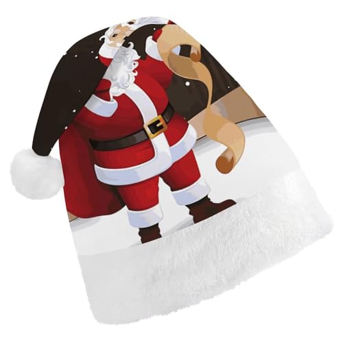 JTKBNVM Frohe Weihnachten Weihnachtsmütze für Damen Herren Nikolausmütze für Erwachsene Rote Mütze Kurzer Plüsch mit weißen Bündchen JTKBNVM Frohe Weihnachten Weihnachtsmütze für Damen Herren Nikolausmütze für Erwachsene Rote Mütze Kurzer Plüsch mit weißen Bündchen von JTKBNVM