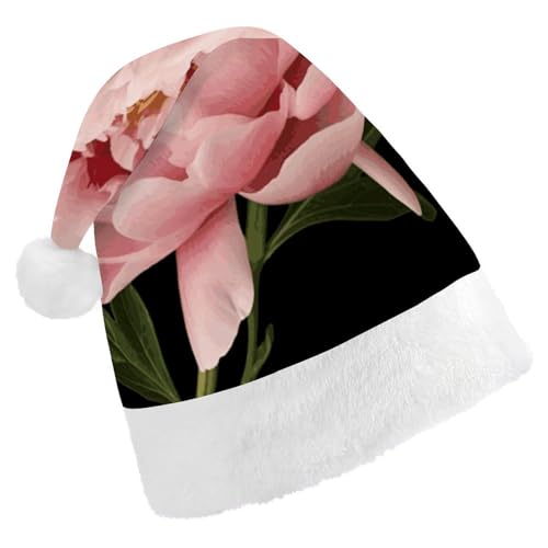 JTKBNVM Pfingstrose Weihnachtsmütze für Damen Herren Nikolausmütze für Erwachsene Rote Mütze Kurzer Plüsch mit weißen Bündchen JTKBNVM Pfingstrose Weihnachtsmütze für Damen Herren Nikolausmütze für Erwachsene Rote Mütze Kurzer Plüsch mit weißen Bündchen von JTKBNVM