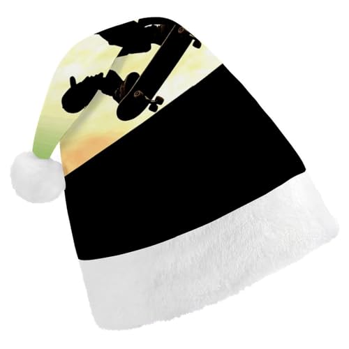 JTKBNVM Skateboard Weihnachtsmütze für Damen Herren Nikolausmütze für Erwachsene Rote Mütze Kurzer Plüsch mit weißen Bündchen JTKBNVM Skateboard Weihnachtsmütze für Damen Herren Nikolausmütze für Erwachsene Rote Mütze Kurzer Plüsch mit weißen Bündchen von JTKBNVM