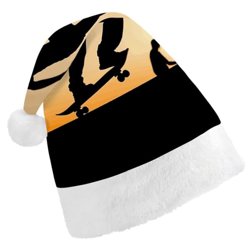 JTKBNVM Skateboard Weihnachtsmütze für Damen Herren Nikolausmütze für Erwachsene Rote Mütze Kurzer Plüsch mit weißen Bündchen JTKBNVM Skateboard Weihnachtsmütze für Damen Herren Nikolausmütze für Erwachsene Rote Mütze Kurzer Plüsch mit weißen Bündchen von JTKBNVM