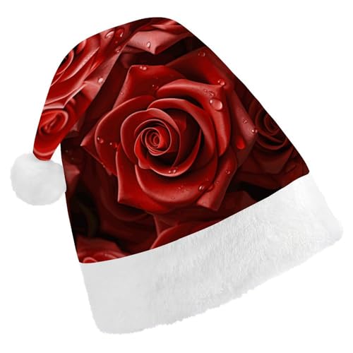 JTKBNVM Viele rote Rosen Weihnachtsmütze für Damen Herren Nikolausmütze für Erwachsene Rote Mütze Kurzer Plüsch mit weißen Bündchen JTKBNVM Viele rote Rosen Weihnachtsmütze für Damen Herren Nikolausmütze für Erwachsene Rote Mütze Kurzer Plüsch mit weißen Bündchen von JTKBNVM