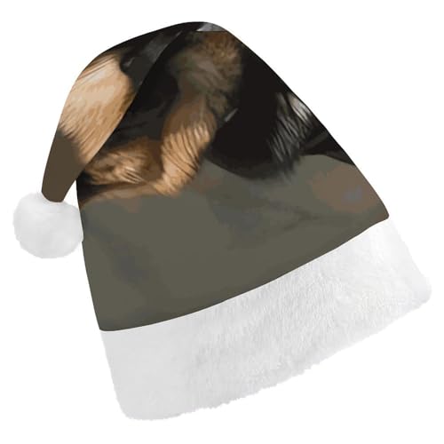 JTKBNVM Weihnachtsmütze für Damen und Herren, Weihnachtsmannmütze für Erwachsene, rote Mütze, kurzer Plüsch mit weißen Manschetten JTKBNVM Weihnachtsmütze für Damen und Herren, Weihnachtsmannmütze für Erwachsene, rote Mütze, kurzer Plüsch mit weißen Manschetten von JTKBNVM