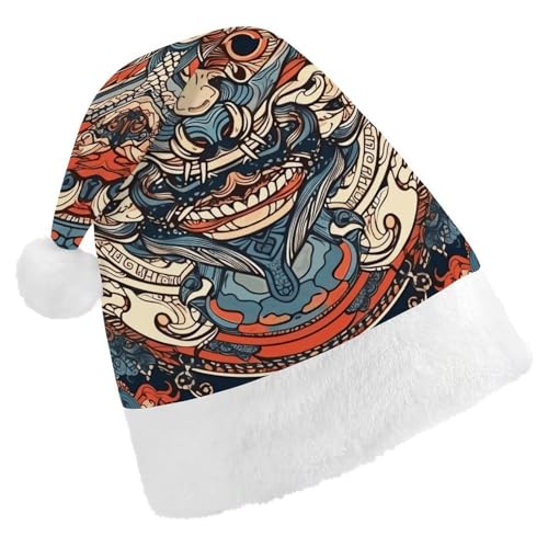 JTKBNVM Weihnachtsmütze im asiatischen Stil für Damen und Herren, Weihnachtsmannmütze für Erwachsene, rote Mütze, kurzer Plüsch mit weißen Manschetten JTKBNVM Weihnachtsmütze im asiatischen Stil für Damen und Herren, Weihnachtsmannmütze für Erwachsene, rote Mütze, kurzer Plüsch mit weißen Manschetten von JTKBNVM