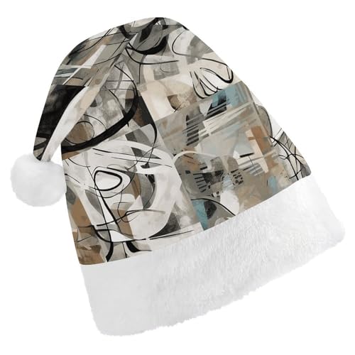 JTKBNVM Weihnachtsmütze mit Kunstdruck, Farbmuster, Weihnachtsmütze für Damen, Herren, Weihnachtsmannmütze für Erwachsene, rote Mütze, kurzer Plüsch mit weißen Bündchen JTKBNVM Weihnachtsmütze mit Kunstdruck, Farbmuster, Weihnachtsmütze für Damen, Herren, Weihnachtsmannmütze für Erwachsene, rote Mütze, kurzer Plüsch mit weißen Bündchen von JTKBNVM