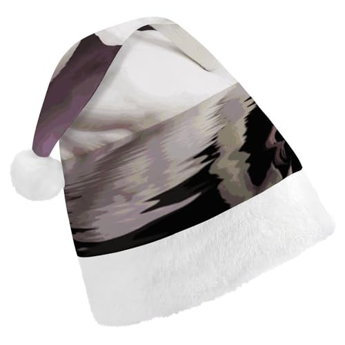JTKBNVM Weiße Schwan Weihnachtsmütze für Damen und Herren, Nikolausmütze für Erwachsene, rote Mütze, kurzer Plüsch mit weißen Manschetten JTKBNVM Weiße Schwan Weihnachtsmütze für Damen und Herren, Nikolausmütze für Erwachsene, rote Mütze, kurzer Plüsch mit weißen Manschetten von JTKBNVM