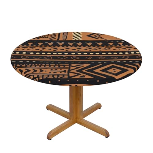 JTKREZ Afrikanische Schlammtuch, Tribal-Druck, runde Tischdecke, waschbar, dekorative Tischdecke, elastischer Rand, Tischdecke für drinnen und draußen, 122 cm JTKREZ Afrikanische Schlammtuch, Tribal-Druck, runde Tischdecke, waschbar, dekorative Tischdecke, elastischer Rand, Tischdecke für drinnen und draußen, 122 cm von JTKREZ