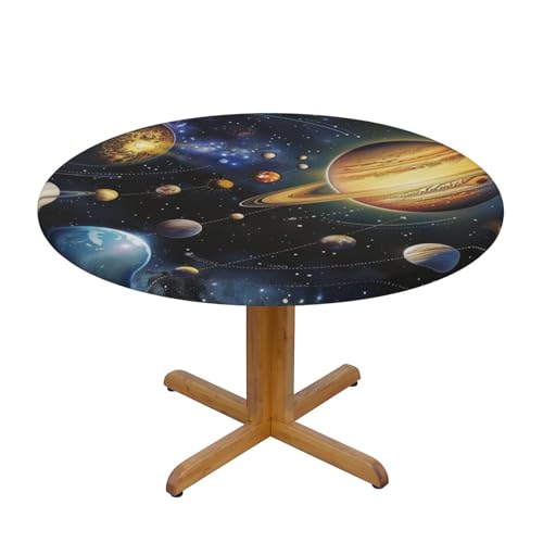JTKREZ Exploring The Solar System Bedruckte runde Tischdecke, waschbar, dekorative Tischdecke, elastischer Rand, Tischdecke für drinnen und draußen, 122 cm JTKREZ Exploring The Solar System Bedruckte runde Tischdecke, waschbar, dekorative Tischdecke, elastischer Rand, Tischdecke für drinnen und draußen, 122 cm von JTKREZ