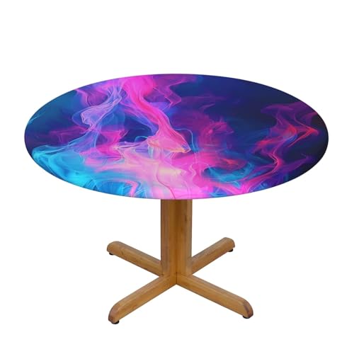 JTKREZ Fire Art bedruckte runde Tischdecke, waschbar, dekorative Tischdecke, elastischer Rand, Tischdecke für drinnen und draußen, 122 cm von JTKREZ