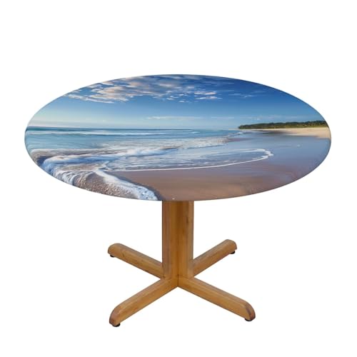 JTKREZ Runde Tischdecke, Motiv: Himmelswellen am Strand, waschbar, dekorative Tischdecke, elastischer Rand, Tischdecke für drinnen und draußen, 137 cm JTKREZ Runde Tischdecke, Motiv: Himmelswellen am Strand, waschbar, dekorative Tischdecke, elastischer Rand, Tischdecke für drinnen und draußen, 137 cm von JTKREZ
