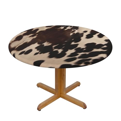 JTKREZ Runde Tischdecke, Rindsleder, 137 cm, waschbar, dekorative Tischdecke, elastischer Rand, Tischdecke für drinnen und draußen, Braun JTKREZ Runde Tischdecke, Rindsleder, 137 cm, waschbar, dekorative Tischdecke, elastischer Rand, Tischdecke für drinnen und draußen, Braun von JTKREZ