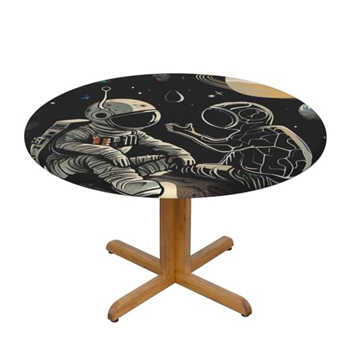 JTKREZ Runde Tischdecke mit Astronauten- und Alien-Druck, waschbar, dekorative Tischdecke, elastischer Rand, Tischdecke für drinnen und draußen, 122 cm JTKREZ Runde Tischdecke mit Astronauten- und Alien-Druck, waschbar, dekorative Tischdecke, elastischer Rand, Tischdecke für drinnen und draußen, 122 cm von JTKREZ