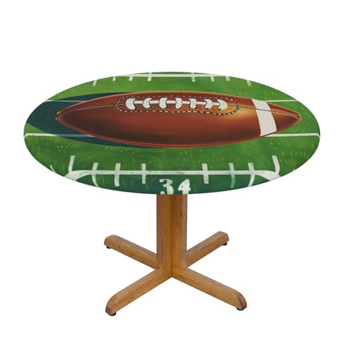 JTKREZ Runde Tischdecke mit Fußballfeld- und Ball-Druck, waschbar, dekorative Tischdecke, elastischer Rand, Tischdecke für drinnen und draußen, 122 cm JTKREZ Runde Tischdecke mit Fußballfeld- und Ball-Druck, waschbar, dekorative Tischdecke, elastischer Rand, Tischdecke für drinnen und draußen, 122 cm von JTKREZ