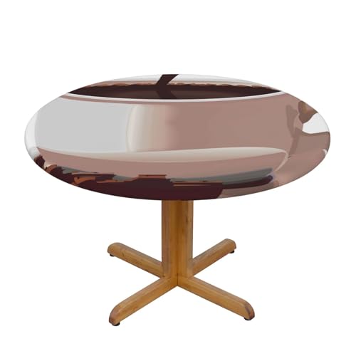JTKREZ Runde Tischdecke mit Kaffeetassen- und Kaffeebohnen-Druck, waschbar, dekorative Tischdecke, elastischer Rand, Tischdecke für drinnen und draußen, 122 cm JTKREZ Runde Tischdecke mit Kaffeetassen- und Kaffeebohnen-Druck, waschbar, dekorative Tischdecke, elastischer Rand, Tischdecke für drinnen und draußen, 122 cm von JTKREZ