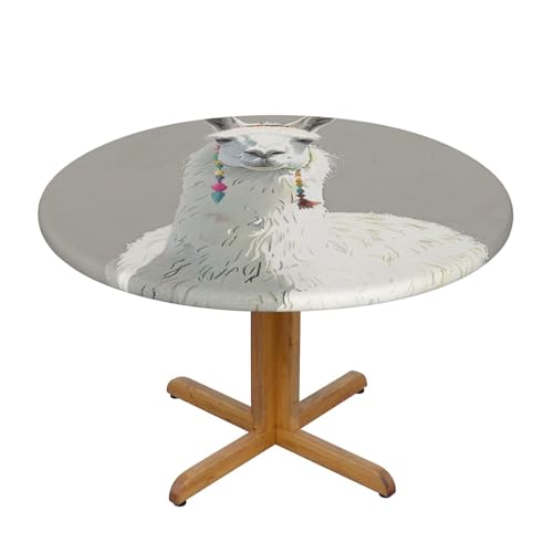 JTKREZ Runde Tischdecke mit Lama-Druck, waschbar, dekorative Tischdecke, elastischer Rand, Tischdecke für drinnen und draußen, 137 cm JTKREZ Runde Tischdecke mit Lama-Druck, waschbar, dekorative Tischdecke, elastischer Rand, Tischdecke für drinnen und draußen, 137 cm von JTKREZ