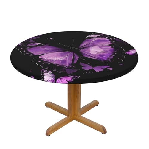 JTKREZ Runde Tischdecke mit Schmetterlingsmotiv, waschbar, dekorative Tischdecke, elastischer Rand, Tischdecke für drinnen und draußen, 122 cm JTKREZ Runde Tischdecke mit Schmetterlingsmotiv, waschbar, dekorative Tischdecke, elastischer Rand, Tischdecke für drinnen und draußen, 122 cm von JTKREZ