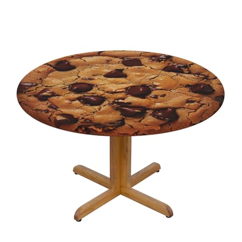 JTKREZ Runde Tischdecke mit Schokoladenkeks-Druck, 137 cm, waschbar, dekorative Tischdecke, elastischer Rand, Tischdecke für drinnen und draußen JTKREZ Runde Tischdecke mit Schokoladenkeks-Druck, 137 cm, waschbar, dekorative Tischdecke, elastischer Rand, Tischdecke für drinnen und draußen von JTKREZ