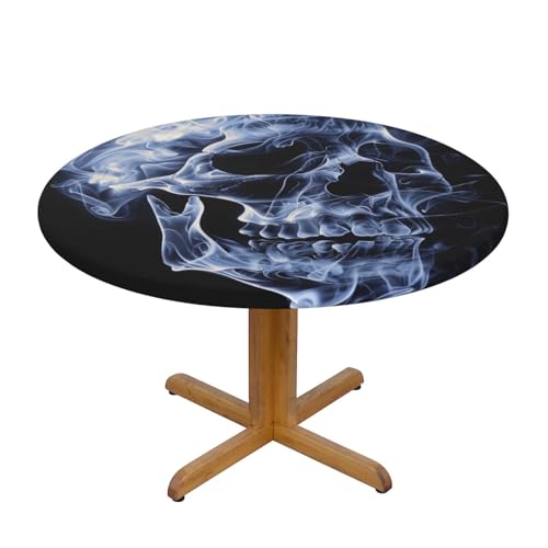 JTKREZ Runde Tischdecke mit Totenkopf-Motiv, waschbar, dekorative Tischdecke, elastischer Rand, Tischdecke für drinnen und draußen, 137 cm JTKREZ Runde Tischdecke mit Totenkopf-Motiv, waschbar, dekorative Tischdecke, elastischer Rand, Tischdecke für drinnen und draußen, 137 cm von JTKREZ