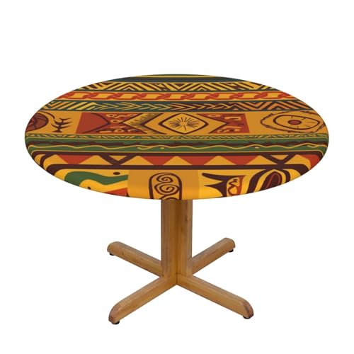 JTKREZ Runde Tischdecke mit afrikanischen Nationalmustern, waschbar, dekorative Tischdecke, elastischer Rand, Tischdecke für drinnen und draußen, 137 cm JTKREZ Runde Tischdecke mit afrikanischen Nationalmustern, waschbar, dekorative Tischdecke, elastischer Rand, Tischdecke für drinnen und draußen, 137 cm von JTKREZ