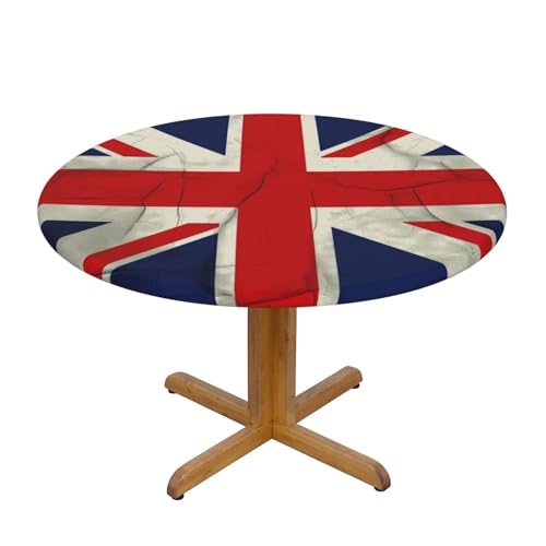 JTKREZ Runde Tischdecke mit britischer Flagge, waschbar, dekorative Tischdecke, elastischer Rand, Tischdecke für drinnen und draußen, 137 cm JTKREZ Runde Tischdecke mit britischer Flagge, waschbar, dekorative Tischdecke, elastischer Rand, Tischdecke für drinnen und draußen, 137 cm von JTKREZ