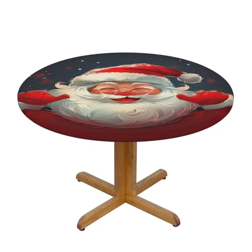 JTKREZ Runde Tischdecke mit niedlichem Weihnachtsmann-Druck, waschbar, dekorative Tischdecke, elastischer Rand, Tischdecke für drinnen und draußen, 137 cm JTKREZ Runde Tischdecke mit niedlichem Weihnachtsmann-Druck, waschbar, dekorative Tischdecke, elastischer Rand, Tischdecke für drinnen und draußen, 137 cm von JTKREZ