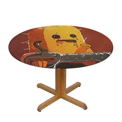 JTKREZ Runde Tischdecke mit niedlicher weinender Kettensäge, bedruckt, 122 cm, waschbar, dekorative Tischdecke, elastischer Rand, Tischdecke für drinnen und draußen JTKREZ Runde Tischdecke mit niedlicher weinender Kettensäge, bedruckt, 122 cm, waschbar, dekorative Tischdecke, elastischer Rand, Tischdecke für drinnen und draußen von JTKREZ