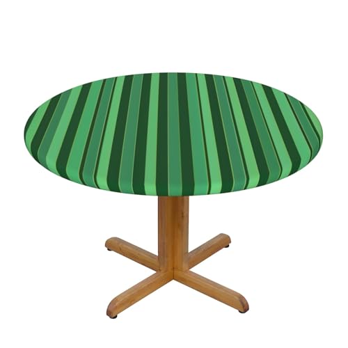 JTKREZ Tischdecke, klassisch, grün, gestreift, rund, 137 cm, waschbar, dekorative Tischdecke, elastischer Rand, Tischdecke für drinnen und draußen, 137 cm JTKREZ Tischdecke, klassisch, grün, gestreift, rund, 137 cm, waschbar, dekorative Tischdecke, elastischer Rand, Tischdecke für drinnen und draußen, 137 cm von JTKREZ