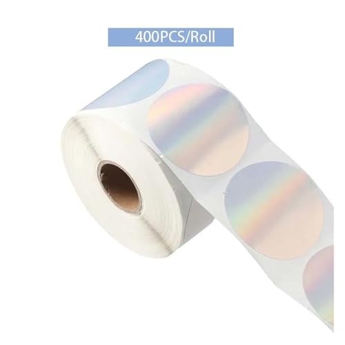 Etiketten Selbstklebend 1 Rolle Kreis Thermo-Aufkleber Label selbstklebend quadratisch direkt for DIY Logo Design Name(Laser Round 50mm) von JTKSSCS