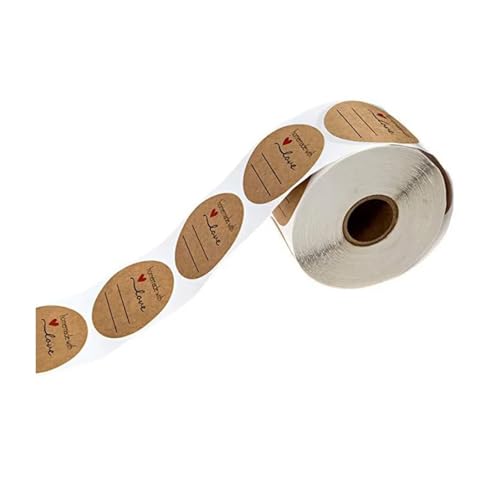 Etiketten Selbstklebend 100/500PCS Kraft Papier Handmade Mit Liebe Aufkleber 1.5/2 zoll Hausgemachte Party Backen Etiketten(25mm 100pcs 1pack) von JTKSSCS