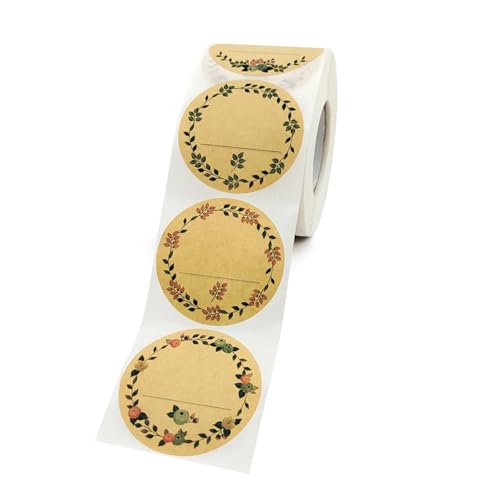 Etiketten Selbstklebend 50-500Pcs 2 Zoll Kraft Papier Blumen Danke Label Aufkleber for Karte Paket Party Verpackung Backen(QY2088-50pcs) von JTKSSCS