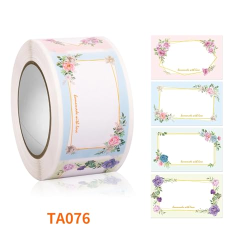 Etiketten Selbstklebend Blumen Pflanzen Rechteckige Name Aufkleber Verpackung Handschriftliche Nachricht Selbstklebende Etikett Versiegelung Dekorative(TA076) von JTKSSCS