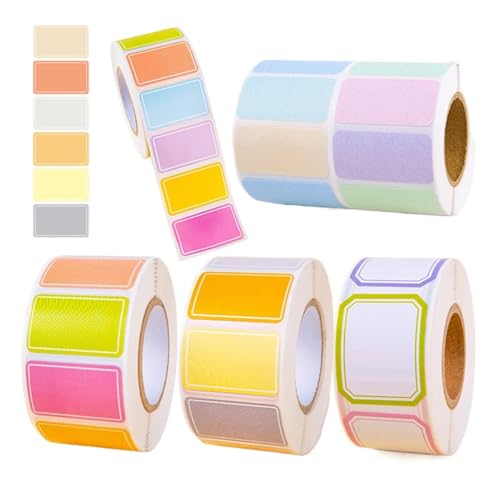 Etiketten Selbstklebend Rolle Etikettenaufkleber Klebeetiketten Wasserdichte Farbnamenaufkleber Bürobedarf Schreibwaren(Color2 500sheet) von JTKSSCS