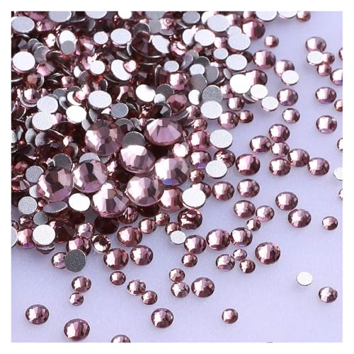 Hotfix Strasssteine 1440 Stück/Packung, gemischte Größen, schwarzes Glas, flache Rückseite, Glitzer-Diamant, nicht Hotfix-Strasssteine ​​für Nagelkunst und Kleidung(Light Amethyst) von JTKSSCS